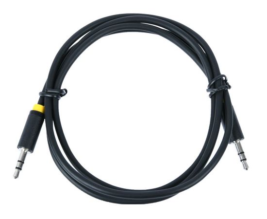 Кабель Audio AUX 3.5мм (m) -> 3.5мм (m) 1м, черный, желтая окантовка (Greenconnect) (GCR-AVC1114-1.0m)