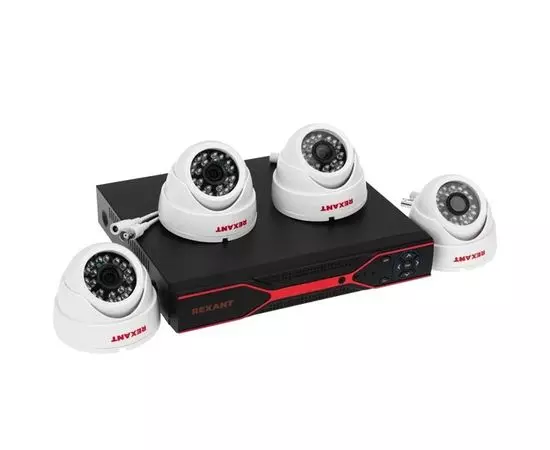 Комплект видеонаблюдения REXANT 4 внутренние камеры AHD/2.0 Full HD (45-0521)