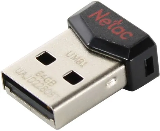 USB Flash-накопитель 64Gb (Netac, UM81) черный (NT03UM81N-064G-20BK)