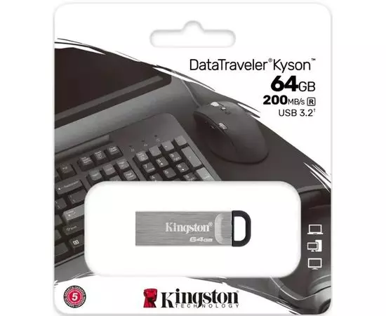USB Flash-накопитель 64Gb USB 3.2 (KINGSTON, KYSON) (DTKN/64GB)