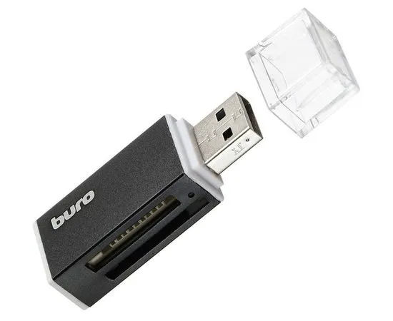 Картридер внешний USB2.0 Buro BU-CR-3104, черный, фото 2