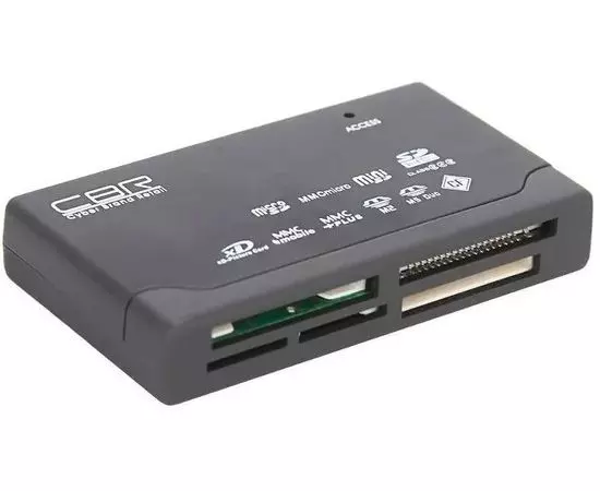 Картридер внешний USB2.0 CBR CR-455, черный