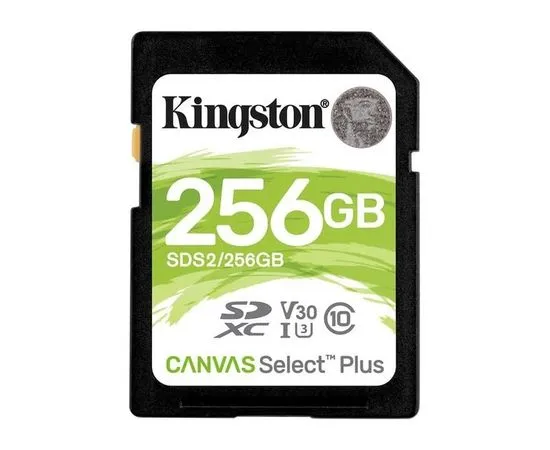 Карта памяти SDXC 256Gb Class 10 UHS-I U3 V30 Canvas Select Plus (Kingston) (SDS2/256GB)