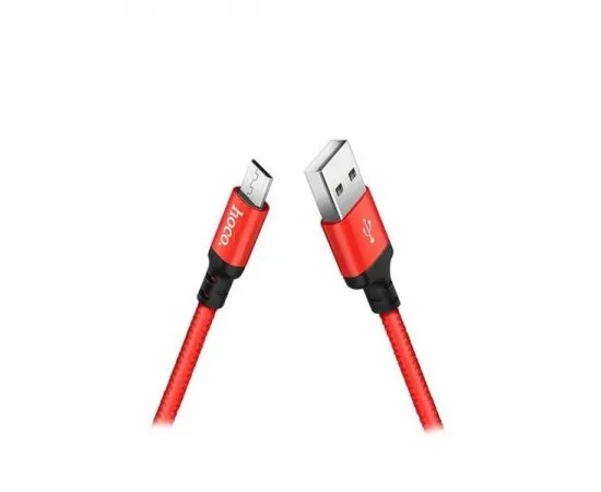 Кабель USB2.0 AM -> Micro-BM, 2m (HOCO) X14 Times speed, в оплетке, красный (6957531062912), фото 2