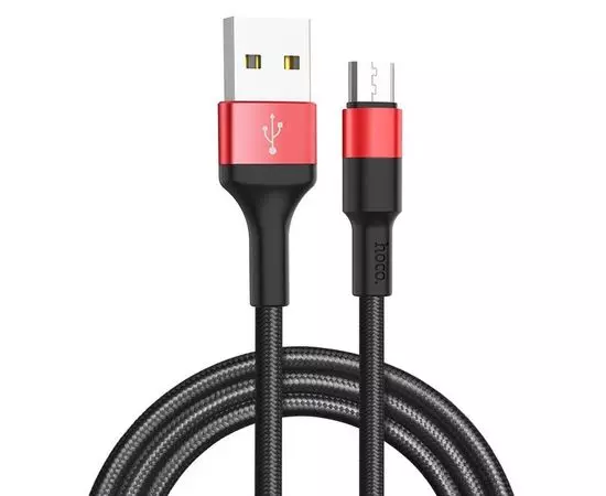 USB-кабель для Apple 8pin Lightning 1м. (HOCO) X26 Xpress, черный/красный (6957531080190)