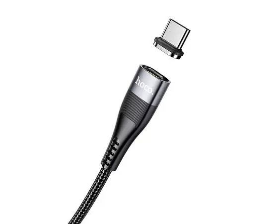 Кабель USB 2.0 Type-C (M), PD, 1m (HOCO) U99 Vortex, магнитный, черный (6931474746023)