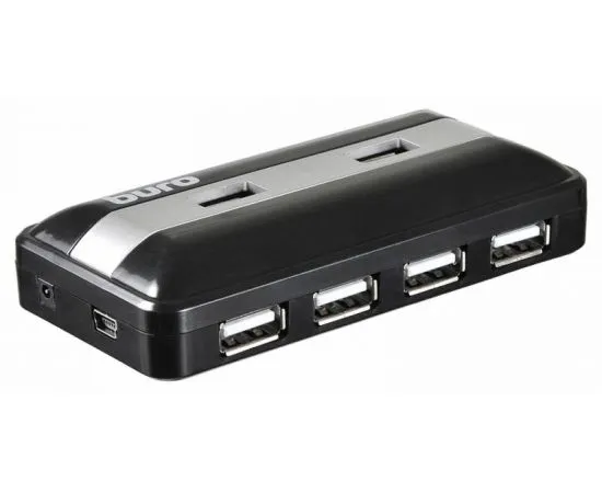 USB-разветвитель (хаб) USB2.0 -> USB2.0, 7 портов, Buro, черный (BU-HUB7-U2.0)