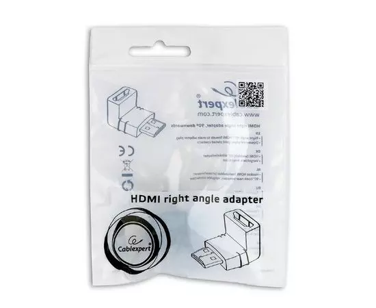 Переходник HDMI (F) -> HDMI (M) (под 90 градусов) Gembird (A-HDMI90-FML), фото 4