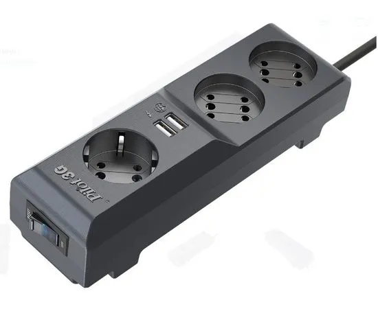 Сетевой фильтр 1.8 м. (ZIS Pilot 3G, 3xGP розетки + 2 USB), фото 2