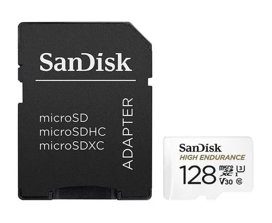 Карта памяти MicroSDXC 128GB Class 10 UHS-I U3 V30 High Endurance for DVR + адаптер (SanDisk) (SDSQQNR-128G-GN6IA), фото 2