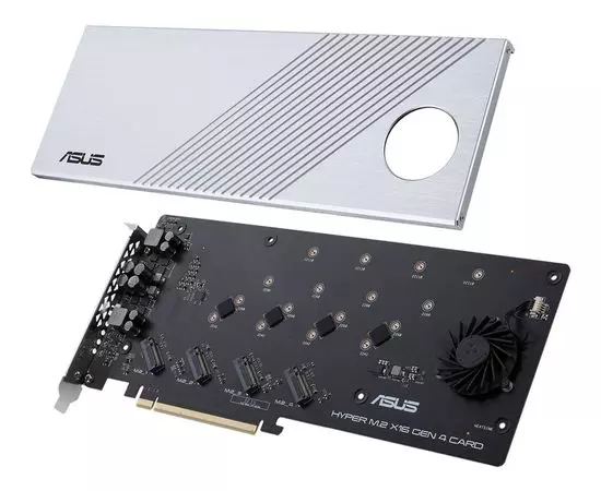 Плата расширения PCI-E x16 -> 4 x m.2 NVMe (Asus) (HYPER M.2 X16 GEN 4 CARD)