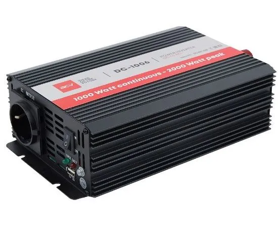 Инвертор 12V -> 220V, мощность 1000Вт (ACV, DC-1006) (23027)