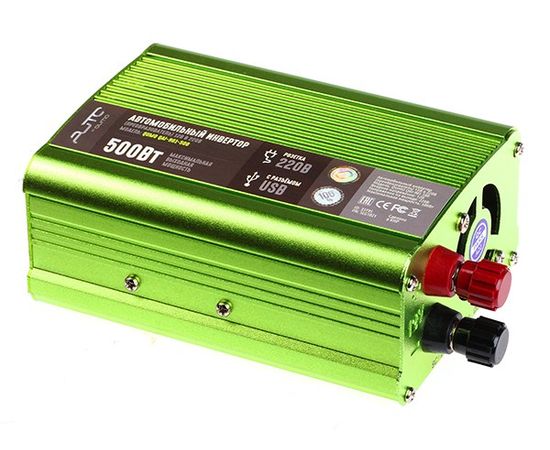 Инвертор 12V -> 220V, мощность 500Вт (QUMO QAI-901-500) (33795), фото 2