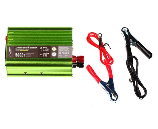 Инвертор 12V -> 220V, мощность 500Вт (QUMO QAI-901-500) (33795), фото 3