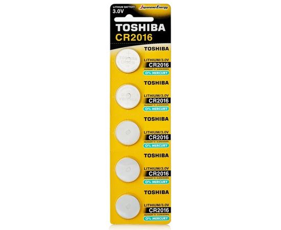 Батарейка CR2016 Toshiba, упаковка 5 шт. цена за 1 шт. (CR2016 CP-5C)