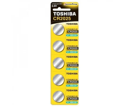 Батарейка CR2025 Toshiba, упаковка 5 шт. цена за 1 шт. (CR2025 CP-5C)