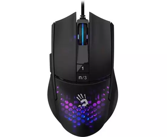 Мышь A4 Tech Bloody L65 MAX/HONEYCOMB, черный/фиолетовый USB