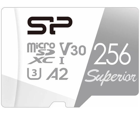Карта памяти MicroSDXC 256Gb Class 10 UHS-I U3 V30 A2 без адаптера (Silicon Power, Superior Pro A2) (SP256GBSTXDA2V20)