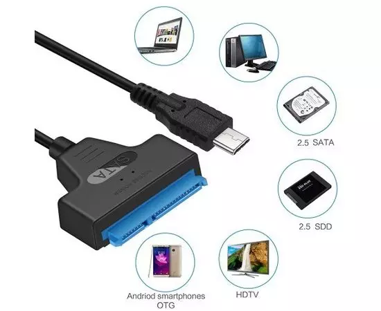 Переходник USB3.1 Type-C -> SATA SSD и HDD 2.5" (KS-is) KS-448, фото 4