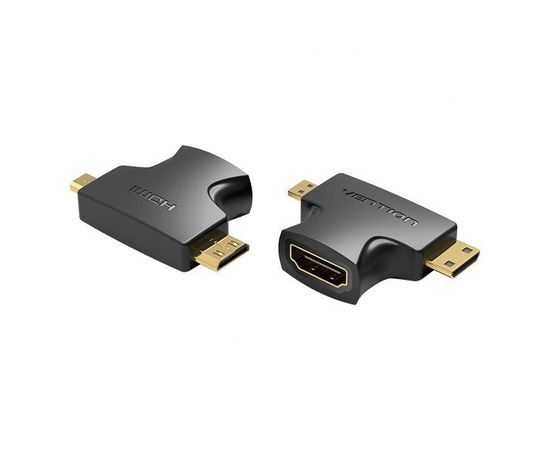 Переходник HDMI (F) -> micro HDMI (M) + mini HDMI (M) (Vention) (AGFB0)