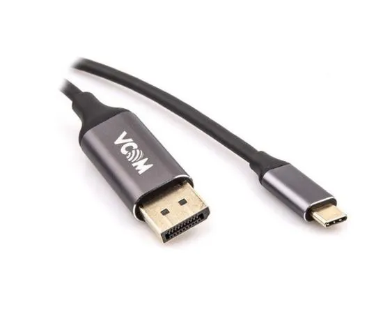 Переходник USB Type-C (M) -> DisplayPort (M), 1.8м, VCOM, черный (CU422MC-1.8M)
