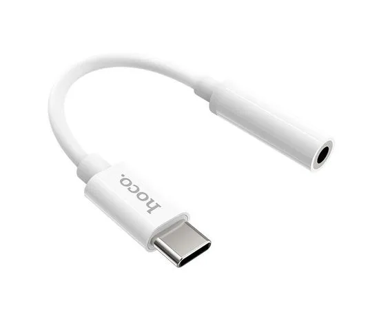 Переходник USB Type-C (M) -> mini-jack 3.5 mm (F) Hoco LS30, белый, фото 3