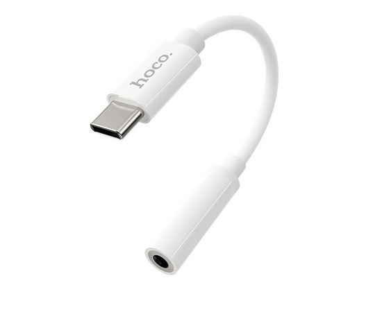 Переходник USB Type-C (M) -> mini-jack 3.5 mm (F) Hoco LS30, белый