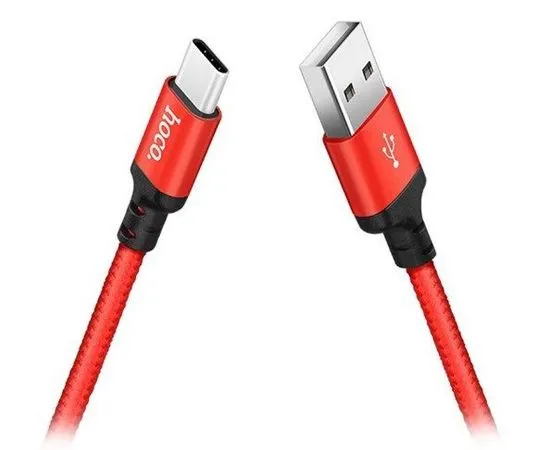Кабель USB2.0 AM -> Type-C, 2m (HOCO) X14 Times speed, красный (6957531062936)