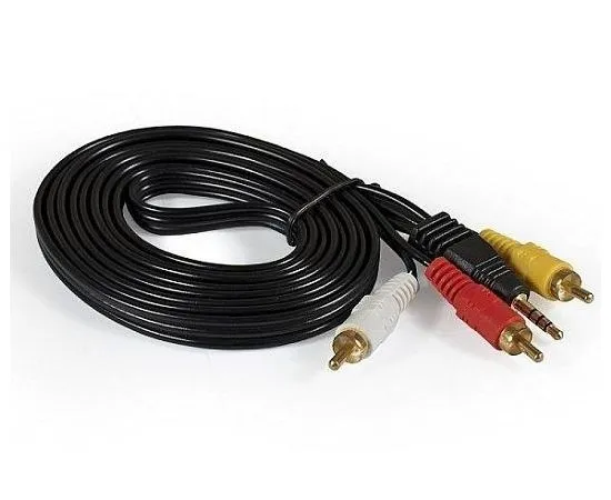 Кабель Audio/Video Jack 3.5мм, 4pin -> 3 х RCA, 2м (ExeGate EX-CCA-4P2R-2.0) черный (EX284945RUS)