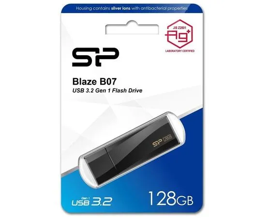 USB Flash-накопитель 128Gb USB 3.2 (Silicon Power, Blaze B07) Черный (SP128GBUF3B07V1K), фото 4