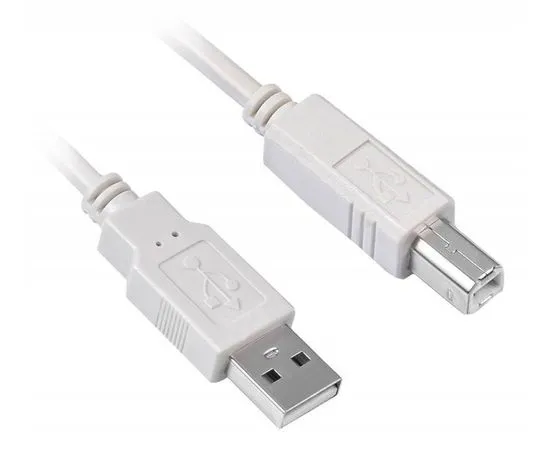 Кабель USB2.0 5m (Buro) с феритовыми кольцами, белый (USB2.0-AM/BM-5M-MG), фото 2