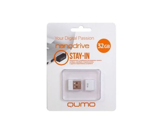 USB Flash-накопитель 32Gb (QUMO, Nano) белый (QM32GUD-NANO-W)