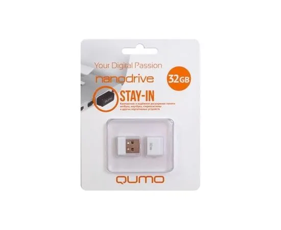 USB Flash-накопитель 32Gb (QUMO, Nano) белый (QM32GUD-NANO-W)