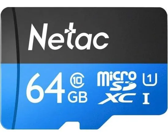 Карта памяти MicroSDXC 64Gb Class 10 UHS-I U1 без адаптера (Netac P500 Standart) (NT02P500STN-064G-S)