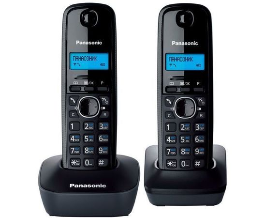 Телефон DECT Panasonic KX-TG1612RUH Black Grey, черный/серый