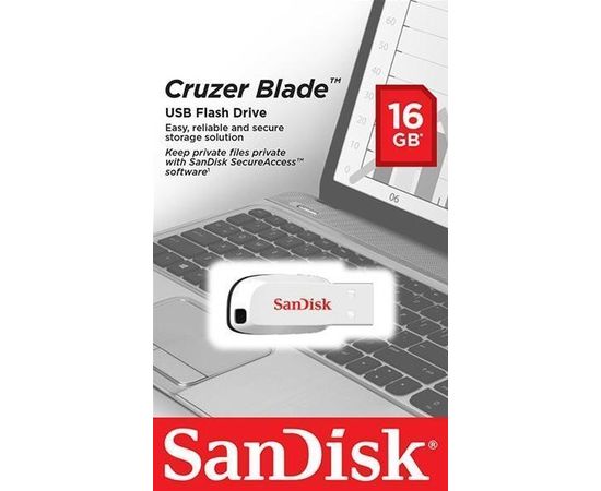 USB Flash-накопитель 16Gb (SanDisk) Cruzer Blade White (SDCZ50C-016G-B35W)