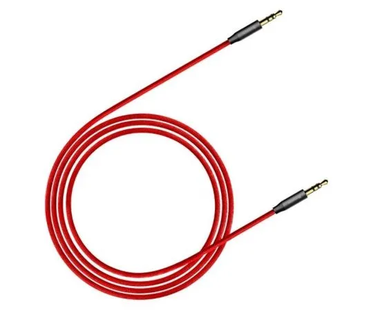 Кабель Audio AUX 3.5мм (m) -> 3.5мм (m) 1м (Baseus) M30 Yiven, красный в оплётке (6953156257177)