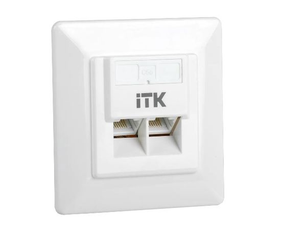 Розетка внутренняя 2xRJ-45 (8P8C) Cat. 5e UTP, двойная, белый (ITK) (CS2-1C5EU-2-1)