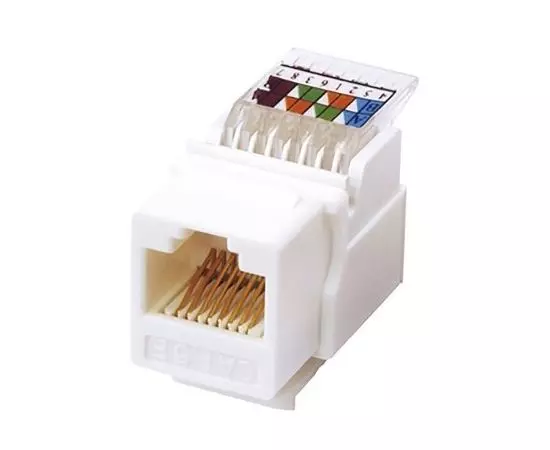 Модуль Keystone Cat 5e UTP, 180 градусов, неэкранированный, белый (Rexant) (03-1012)