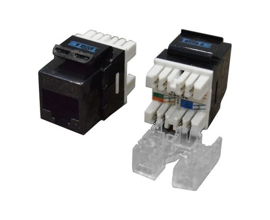 Модуль Keystone Cat 5e UTP, 180 градусов, неэкранированный, черный (Lanmaster) (TWT-OK45UTP180/5E-BK)