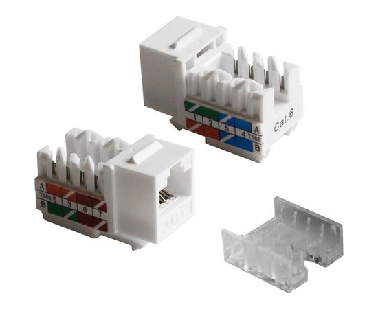 Модуль Keystone Cat 6 UTP, 90 градусов, неэкранированный, белый (Lanmaster) (TWT-OK45UTP/6-WH)