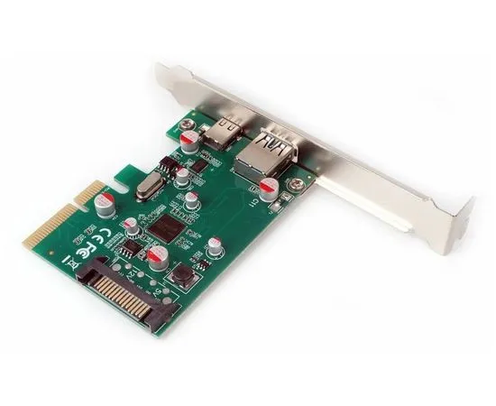 Плата расширения PCI-E x4 -> USB3.0 + USB3 Type-C  (Gembird) (SPCR-02), фото 2