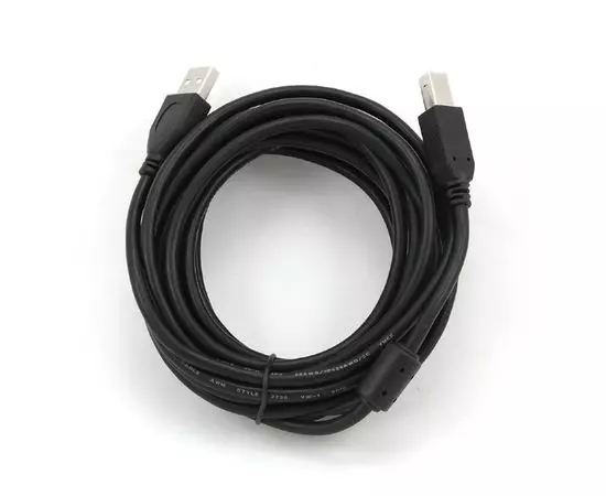 Кабель USB2.0 4.5m (Gembird) 1 фильтр, черный (CCF-USB2-AMBM-15), фото 3