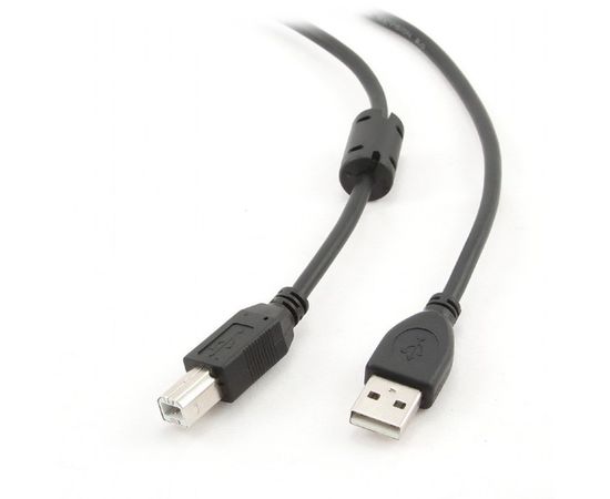 Кабель USB2.0 4.5m (Gembird) 1 фильтр, черный (CCF-USB2-AMBM-15)