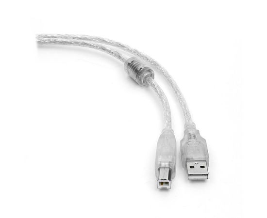 Кабель USB2.0 4.5m (Gembird) 1 фильтр, прозрачный (CCF-USB2-AMBM-TR-15)