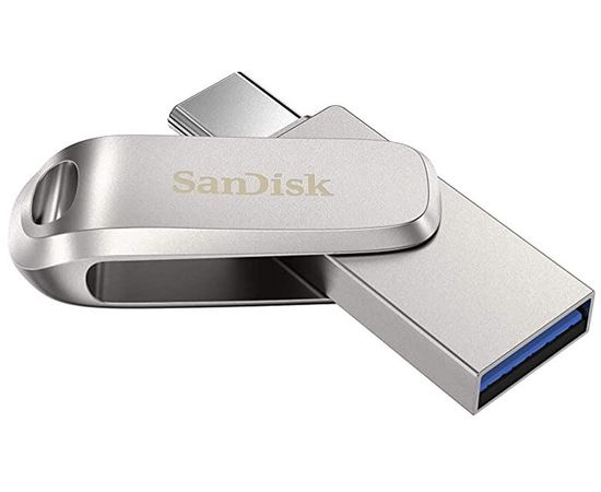 USB Flash-накопитель 512Gb USB 3.1/USB Type-C (SanDisk, Ultra Dual Drive Luxe) серебристый (SDDDC4-512G-G46)