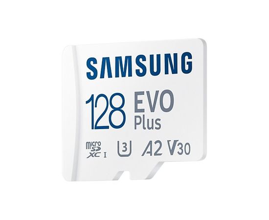 Карта памяти MicroSDXC 128Gb Class 10 UHS-I U3 V30 A2 + адаптер (SAMSUNG EVO PLUS) (MB-MC128KA/APC), фото 2