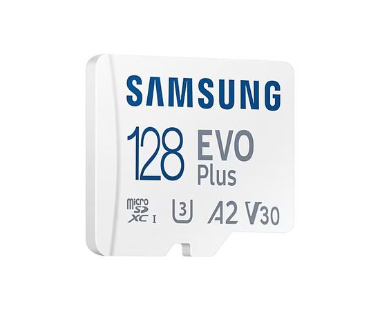 Карта памяти MicroSDXC 128Gb Class 10 UHS-I U3 V30 A2 + адаптер (SAMSUNG EVO PLUS) (MB-MC128KA/APC), фото 3