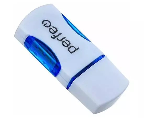 Картридер внешний USB2.0 Perfeo PF-VI-R024, синий (PF_С3796), Цвет: Синий