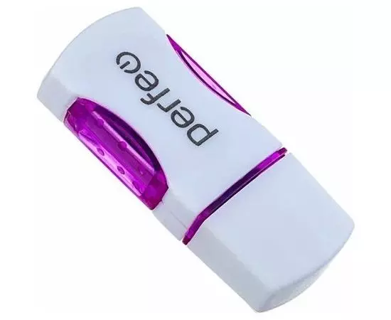 Картридер внешний USB2.0 Perfeo PF-VI-R024, фиолетовый (PF_С3797), Цвет: Фиолетовый